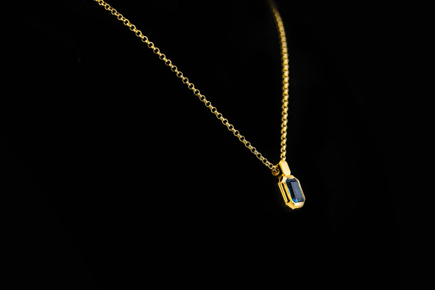 Collar Topacio Swiss Blue Octógono