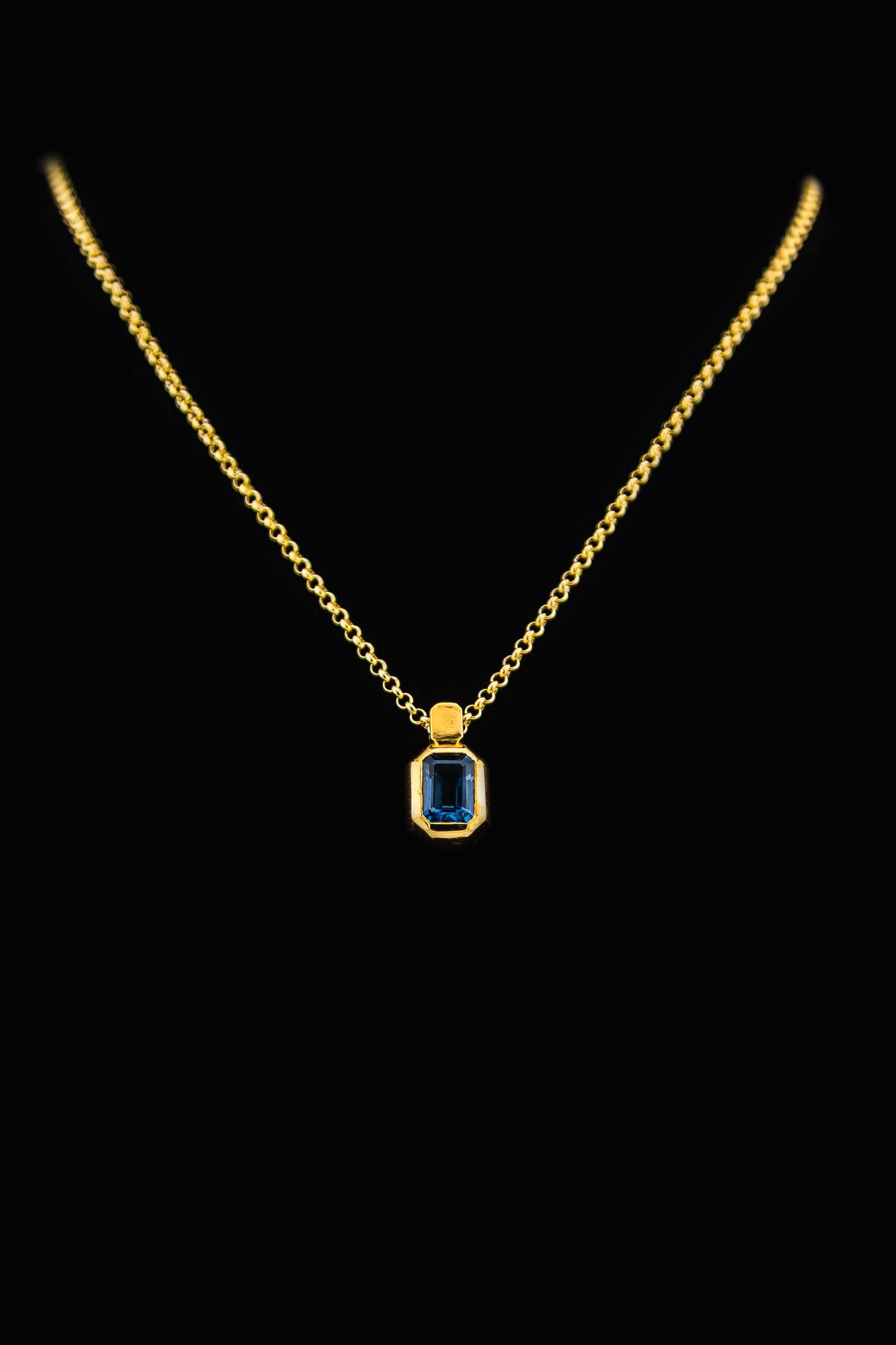 Collar Topacio Swiss Blue Octógono
