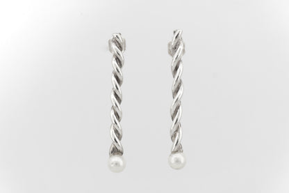 Braided Earrings with Pearl