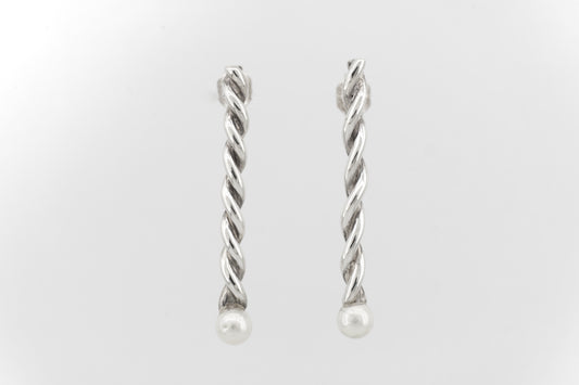 Pendientes Trenza Con Perla