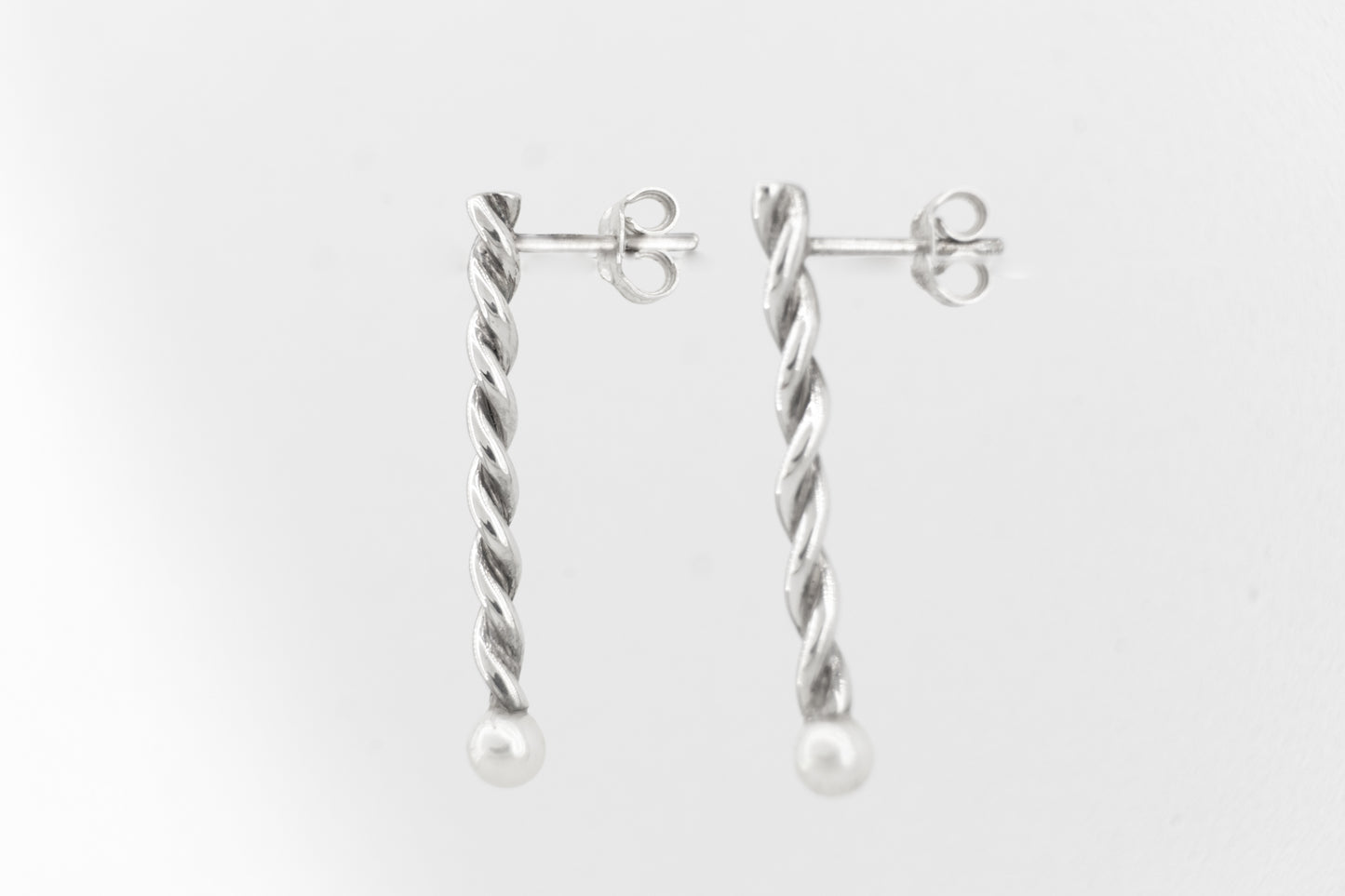 Braided Earrings with Pearl